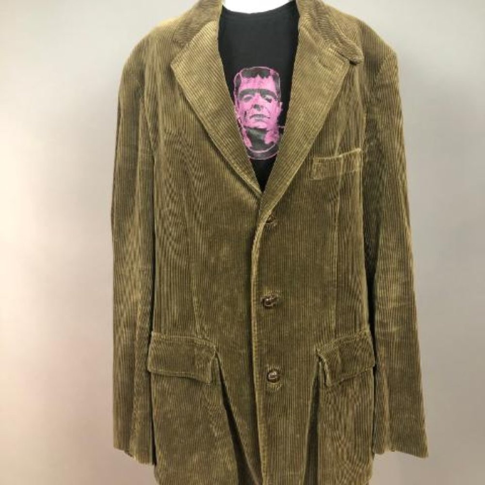 1980s Leather Elbow Patch---Blue Label Ralph Lauren Corduroy Blazer size "M"